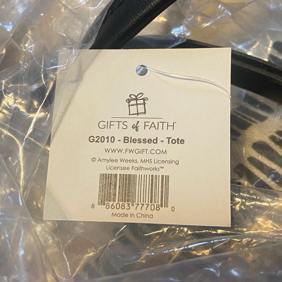 Gifts of Faith “Blessed” Canvas Tote Bag Purse Book Bag - Picture 5 of 6